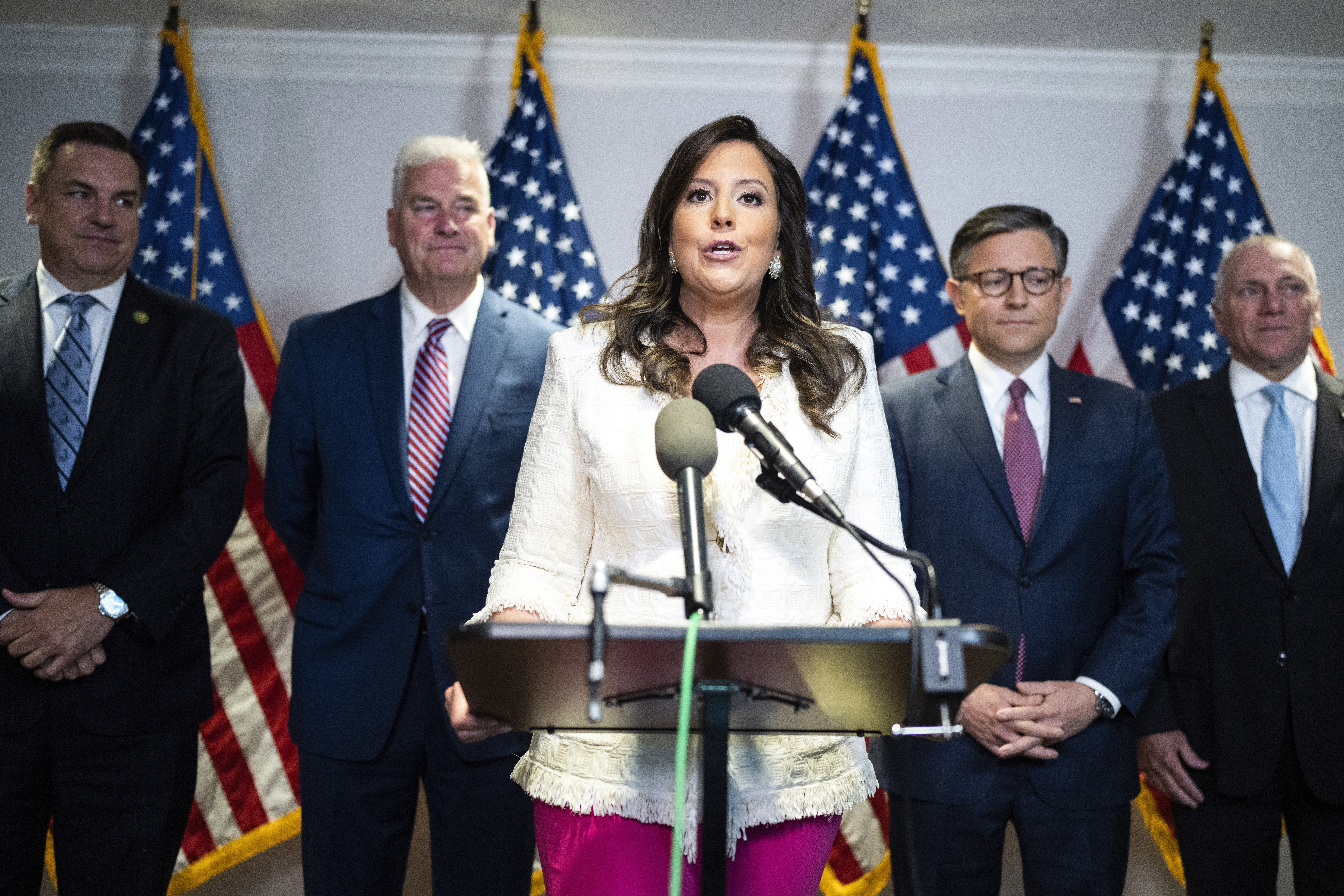 Elise Stefanik (center) is frequently credited by members for her significant efforts to spearhead recruitment of female candidates, mainly through her women-focused Elevate PAC.